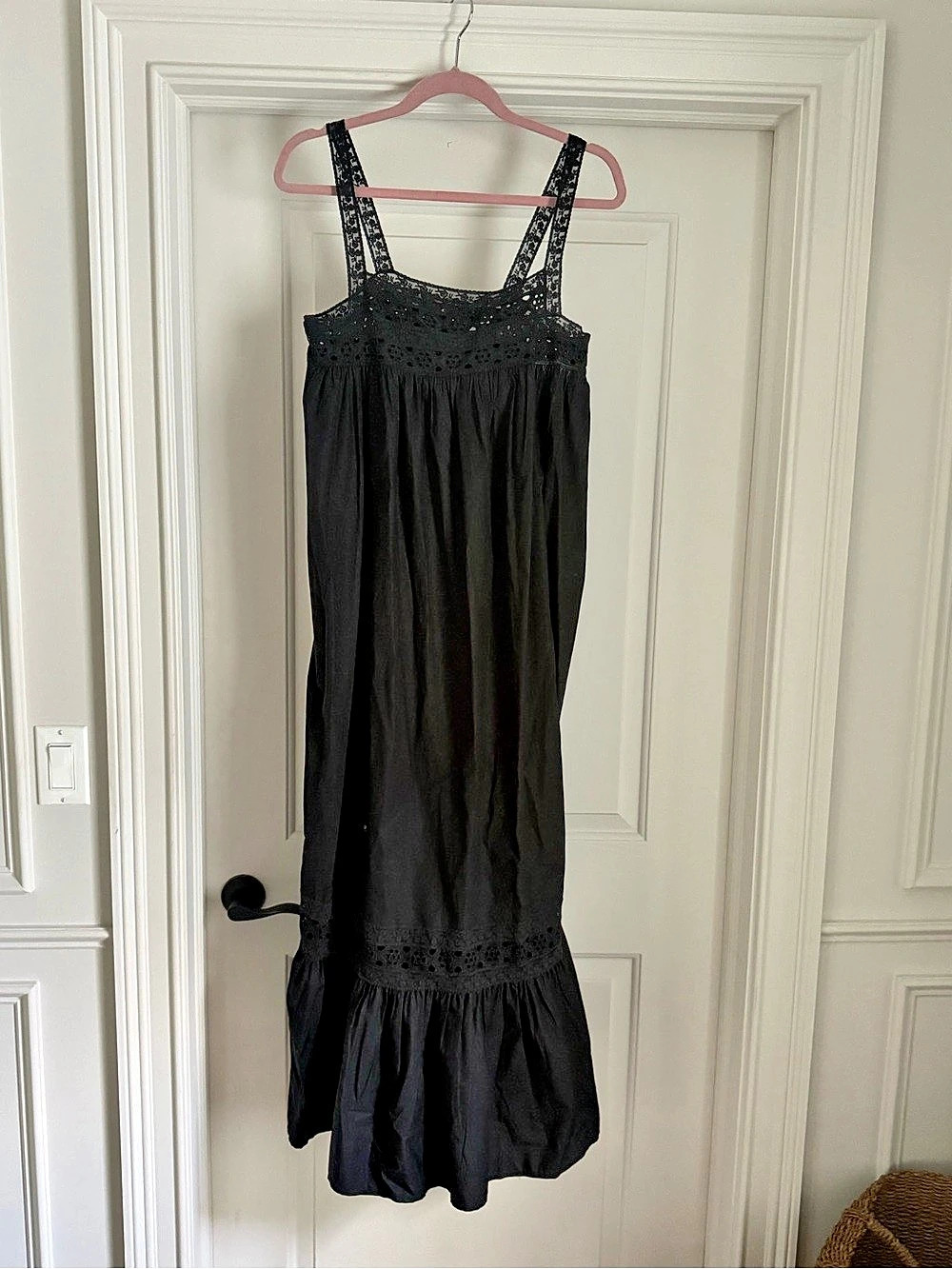 J.Crew Black Cotton Maxi Dress NWT